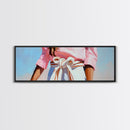 Minimalist Art, Framed Canvas Print, Fashion Illustration, Pink Wall Art, Modern Decor, Extra Wide Art, Light Pink Wall Art, Bedroom Art