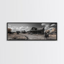 Western Town, Cowboy Art, Old West Wall Art, Rustic Wall Art, Farmhouse Decor, Historical Landscape Art, Panoramic Art, Canvas Print