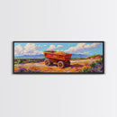 Rustic cart, farmhouse art, rustic wall art, above couch art, wabi sabi art, barn landscape oil painting, framed canvas print, gift idea
