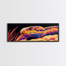 Pop Art Snake, colorful reptile painting, chicano art, pop art wall decor, wild animal painting, extra wide art, framed canvas print