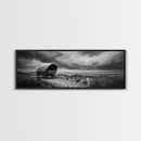 Covered Wagon, coastal cowgirl wall art, rustic decor, farmhouse art, long narrow wall art, framed canvas print, extra wide art