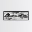 Rustic market, farmhouse art, country decor, panoramic art, extra wide art, rustic wall art, framed canvas print, landscape painting, wabi sabi art