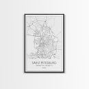 Saint Petersburg Street Map, Russia Map, City Map Art, Minimalist Art, Wall Art, Canvas Print, Room Décor, Gift For Mom, Travel Wall Art