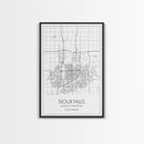 Sioux Falls Street Map, South Dakota Map, City Map Print, Minimalist Art, Wall Art, Canvas Print, Dorm Room Décor, Gifts For Her