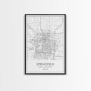 Springfield Street Map, Missouri Map, City Map Print, Modern Wall Art, Wall Art, Canvas Print, Bedroom Wall Décor, Gifts For Couple