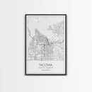 Tacoma Street Map, Washington Map, City Map Print, Modern Wall Art, Wall Art, Canvas Print, Wall Hanging, Housewarming Gift, Travel Art