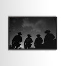 Cowboy Prints Framed Wall Art, Western Decor, Farmhouse Decor, Cowboy Photography, Gloss Metal Wall Art, Wood Framed Rustic Decor
