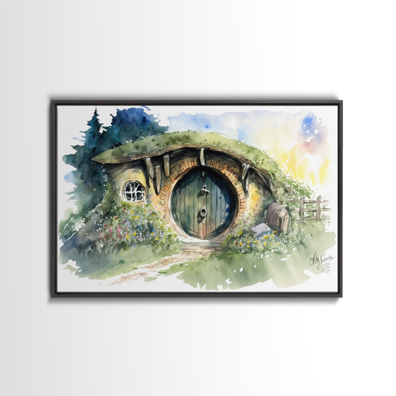 Bang End Painting Framed Canvas Print, Lord, Fantasy Art, Framed Wall Art, Fantasy Decor, A Hole In The Wall