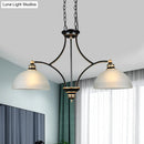GobekUsa 2-Bulb Traditional Black Dome Dining Room Hanging Light with White Glass for Kitchen Island