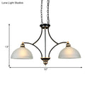 GobekUsa 2-Bulb Traditional Black Dome Dining Room Hanging Light with White Glass for Kitchen Island