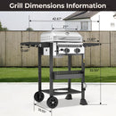 2-Burner Stainless Steel Propane Grill, 16,000 BTU Portable Gas BBQ with Electronic Ignition