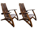 Whiskey & Wine Barrel Stave Lounge Chair Pair — Solid Oak, Hidden Storage