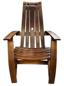 Whiskey & Wine Barrel Stave Lounge Chair Pair — Solid Oak, Hidden Storage