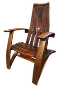 Whiskey & Wine Barrel Stave Lounge Chair Pair — Solid Oak, Hidden Storage