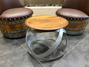 Whiskey & Wine Barrel Hoop Table Set — 2 Chairs, Black Edition
