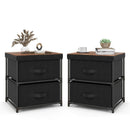 2-Drawer Nightstand with Removable Fabric Bins and Pull Handles Set of 2-Black by LJGDeals