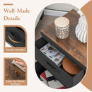 2-Drawer Nightstand with Removable Fabric Bins and Pull Handles Set of 2-Black by LJGDeals