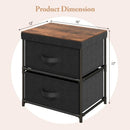 2-Drawer Nightstand with Removable Fabric Bins and Pull Handles Set of 2-Black by LJGDeals