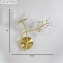 GobekUsa 2-Headed Gold Wall Mounted Sconce: Simple Branch Design with Faceted Crystal Lamp Shades (Left/Right)