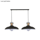 GobekUsa 2-Headed Industrial Pendant Lamp with Barn Metal Shade for Restaurants - Black