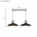 GobekUsa 2-Headed Industrial Pendant Lamp with Barn Metal Shade for Restaurants - Black