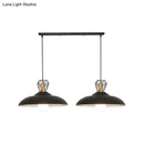 GobekUsa 2-Headed Industrial Pendant Lamp with Barn Metal Shade for Restaurants - Black