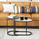 2-in-1 Design Faux Marble Top Tea Table by LJGDeals