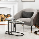 2-in-1 Design Faux Marble Top Tea Table by LJGDeals