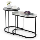 2-in-1 Design Faux Marble Top Tea Table by LJGDeals
