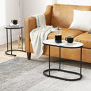 2-in-1 Design Faux Marble Top Tea Table by LJGDeals