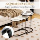 2-in-1 Design Faux Marble Top Tea Table by LJGDeals
