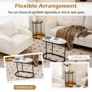 2-in-1 Design Faux Marble Top Tea Table by LJGDeals