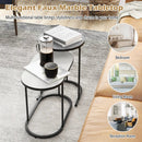 2-in-1 Design Faux Marble Top Tea Table by LJGDeals