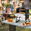 Outdoor Pizza Oven with Anti-scalding Handles and Foldable Legs-Black by LJGDeals