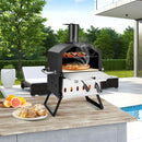 Outdoor Pizza Oven with Anti-scalding Handles and Foldable Legs-Black by LJGDeals