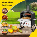 Outdoor Pizza Oven with Anti-scalding Handles and Foldable Legs-Black by LJGDeals