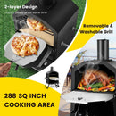 Outdoor Pizza Oven with Anti-scalding Handles and Foldable Legs-Black by LJGDeals