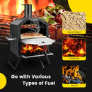 Outdoor Pizza Oven with Anti-scalding Handles and Foldable Legs-Black by LJGDeals