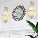 GobekUsa 2-Light Modern Aluminum Empire Wall Sconce for Bedside in Coffee/Silver