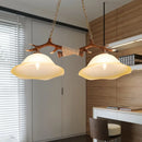 GobekUsa 2-Light Traditional Bell Glass Island Pendant in Brown – Perfect for Bedrooms
