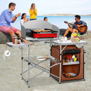 Foldable Outdoor BBQ Portable Grilling Table With Windscreen Bag by LJGDeals