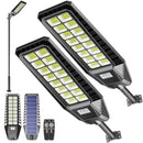 2 Pack 4600W Solar Street Lights Outdoor 190000 Lumens Dusk to Dawn With Remote and Motion Sensor
