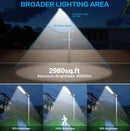 2 Pack 4600W Solar Street Lights Outdoor 190000 Lumens Dusk to Dawn With Remote and Motion Sensor