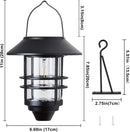2 Pack Security Solar Hanging Lanterns , Wall/Porch Lights 15 Lumen Heavy Glass & Stainless
