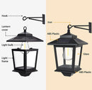 2 Pack SmartYard Solar Wall Hanging Lanterns with Replaceable Bulb, 4 Solar Panels,Anti-Rust