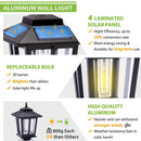 2 Pack SmartYard Solar Wall Hanging Lanterns with Replaceable Bulb, 4 Solar Panels,Anti-Rust