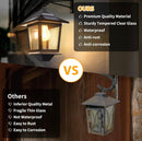 2 Pack SmartYard Solar Wall Hanging Lanterns with Replaceable Bulb, 4 Solar Panels,Anti-Rust