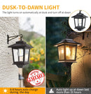 2 Pack SmartYard Solar Wall Hanging Lanterns with Replaceable Bulb, 4 Solar Panels,Anti-Rust