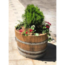 Whiskey & Wine Barrel Half-Barrel Planter — Multi-Use, Wine-Stained Oak