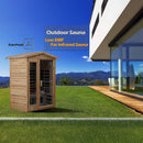 Luxury 2-Person Outdoor Low EMF Hemlock Infrared Sauna With Bluetooth And Chromotherapy Light (SAK97318)